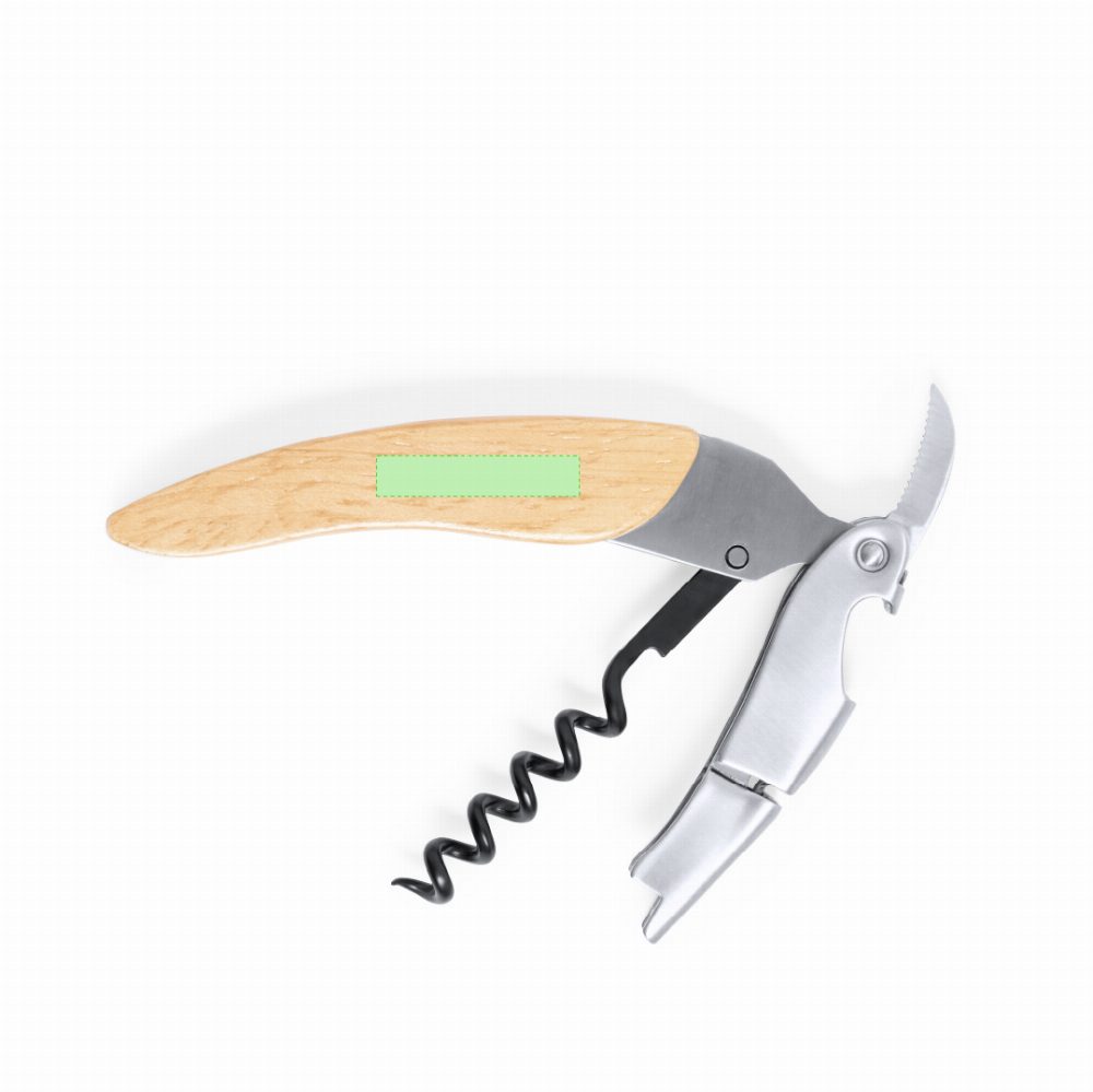 Branding diagram for Wooden corkscrews with a bottle opener Mansen – Area 3