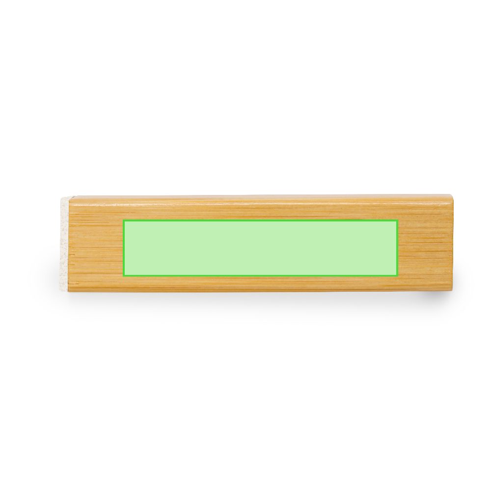 Branding diagram for Powerbank made of bamboo, 2,200 mAh Godimer – On the side, area 4