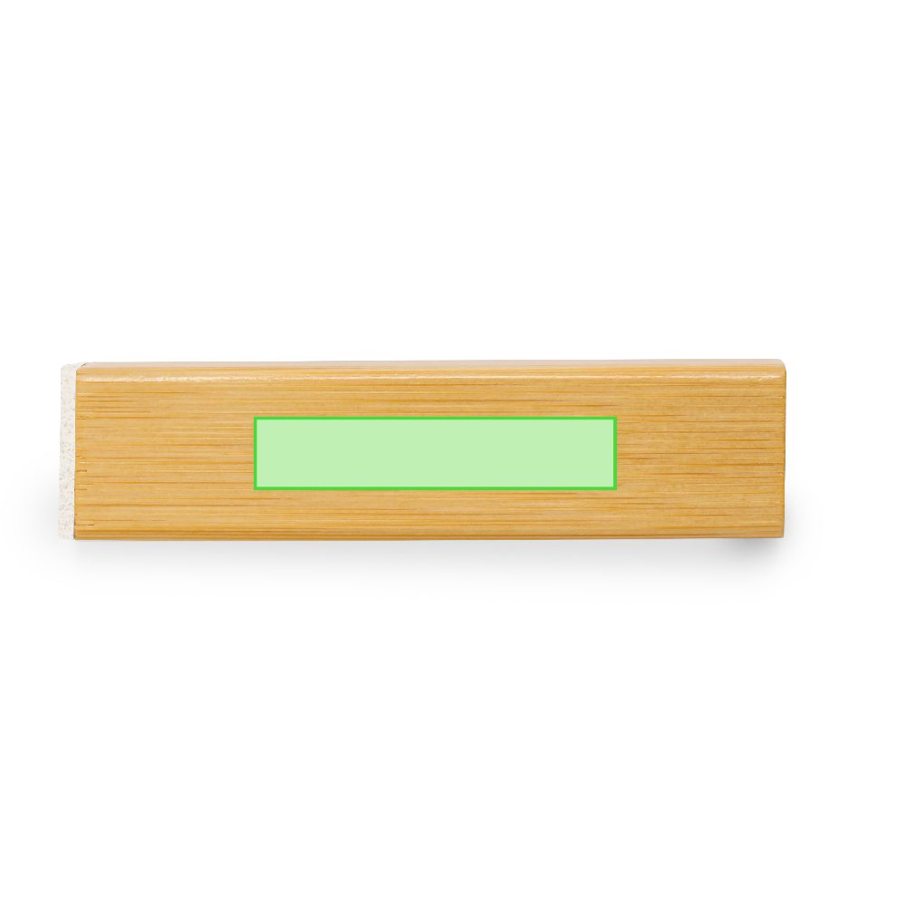Branding diagram for Powerbank made of bamboo, 2,200 mAh Godimer – Area 8