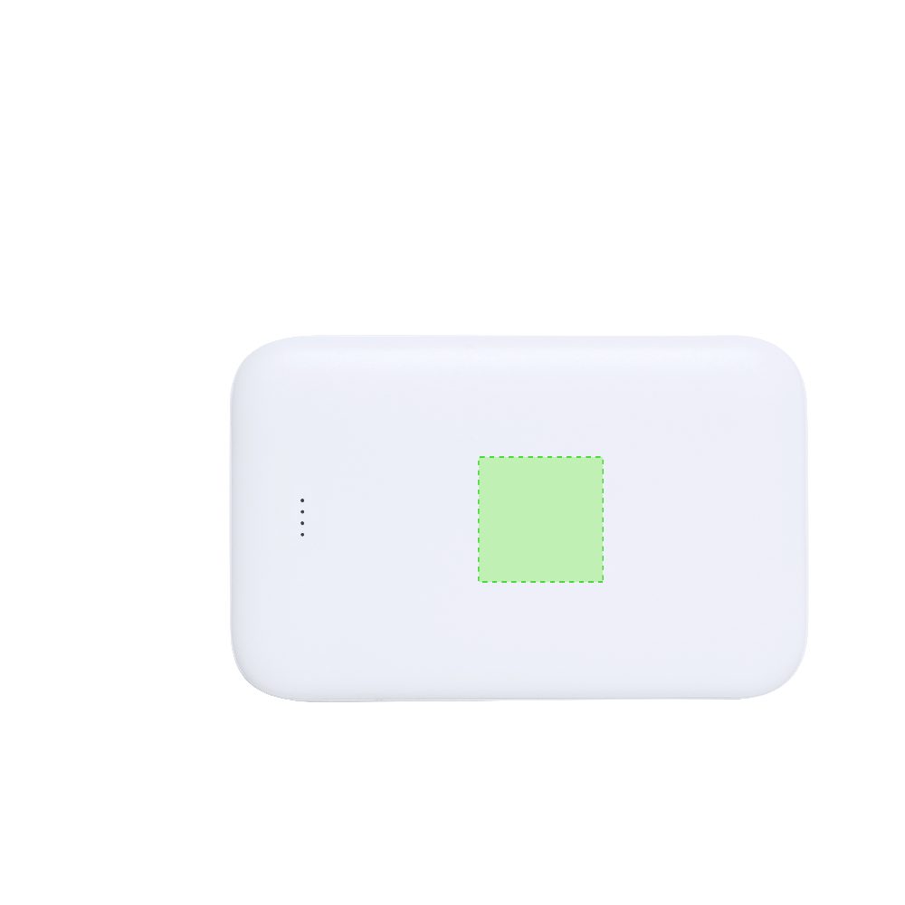 Branding diagram for Power bank made from recycled ABS, 5,000 mAh Nawey RCS – Area 3