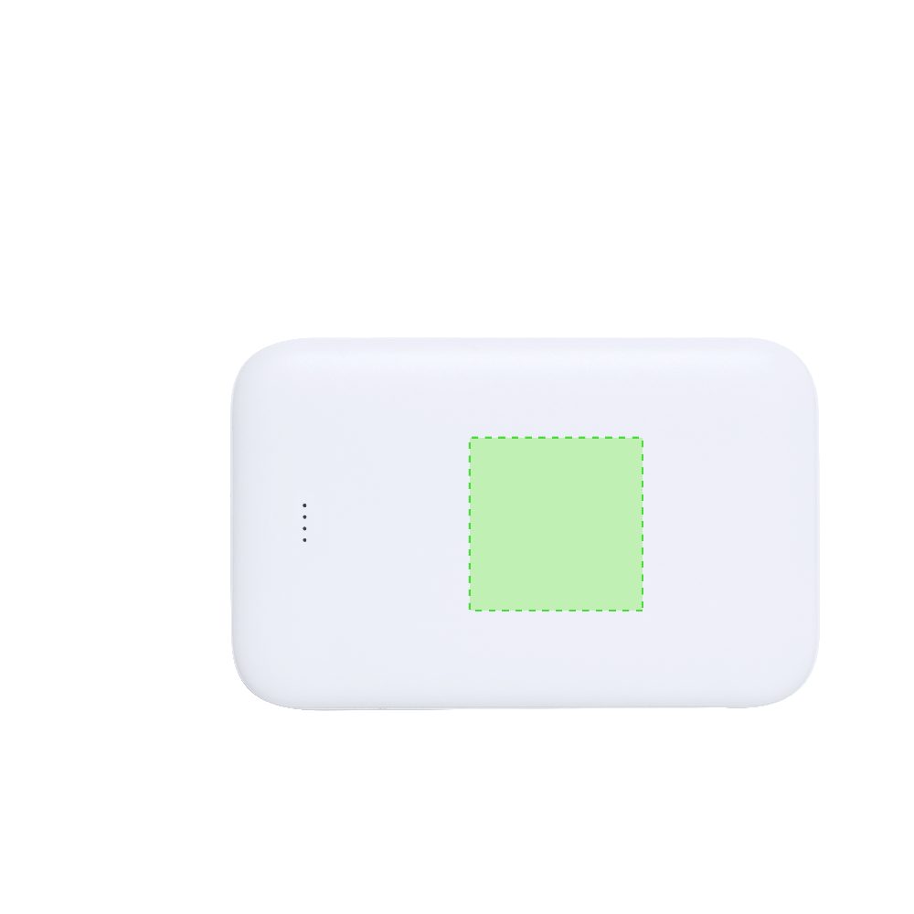 Branding diagram for Power bank made from recycled ABS, 5,000 mAh Nawey RCS – Area 4