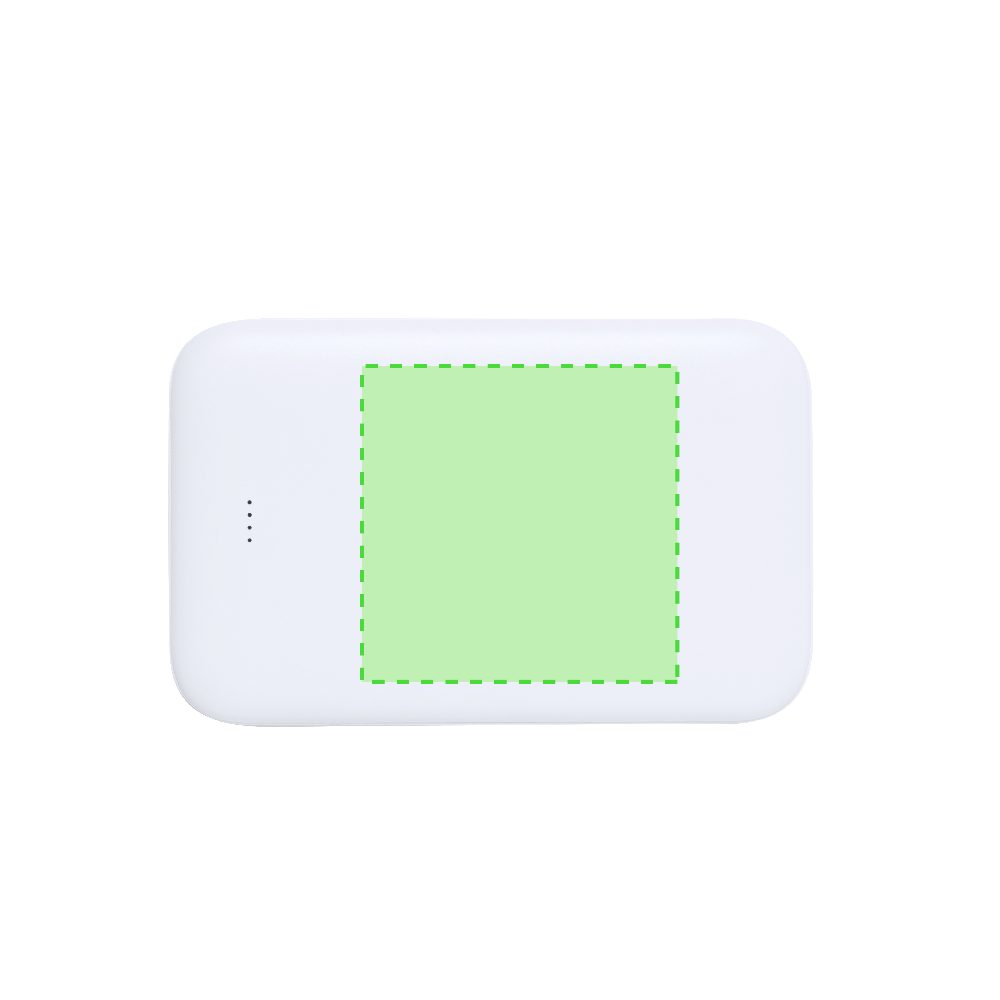 Branding diagram for Power bank made from recycled ABS, 5,000 mAh Nawey RCS – Area 5