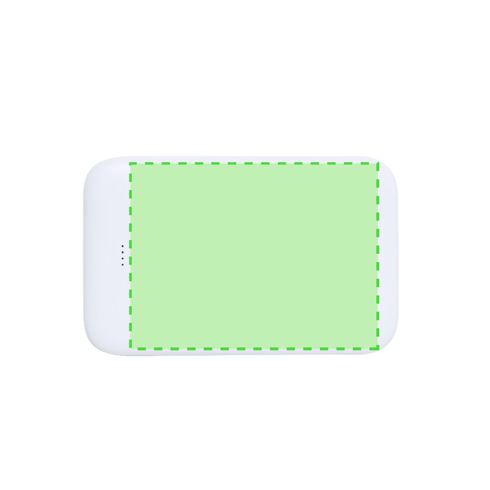 Branding diagram for Power bank made from recycled ABS, 5,000 mAh Nawey RCS – Area 6