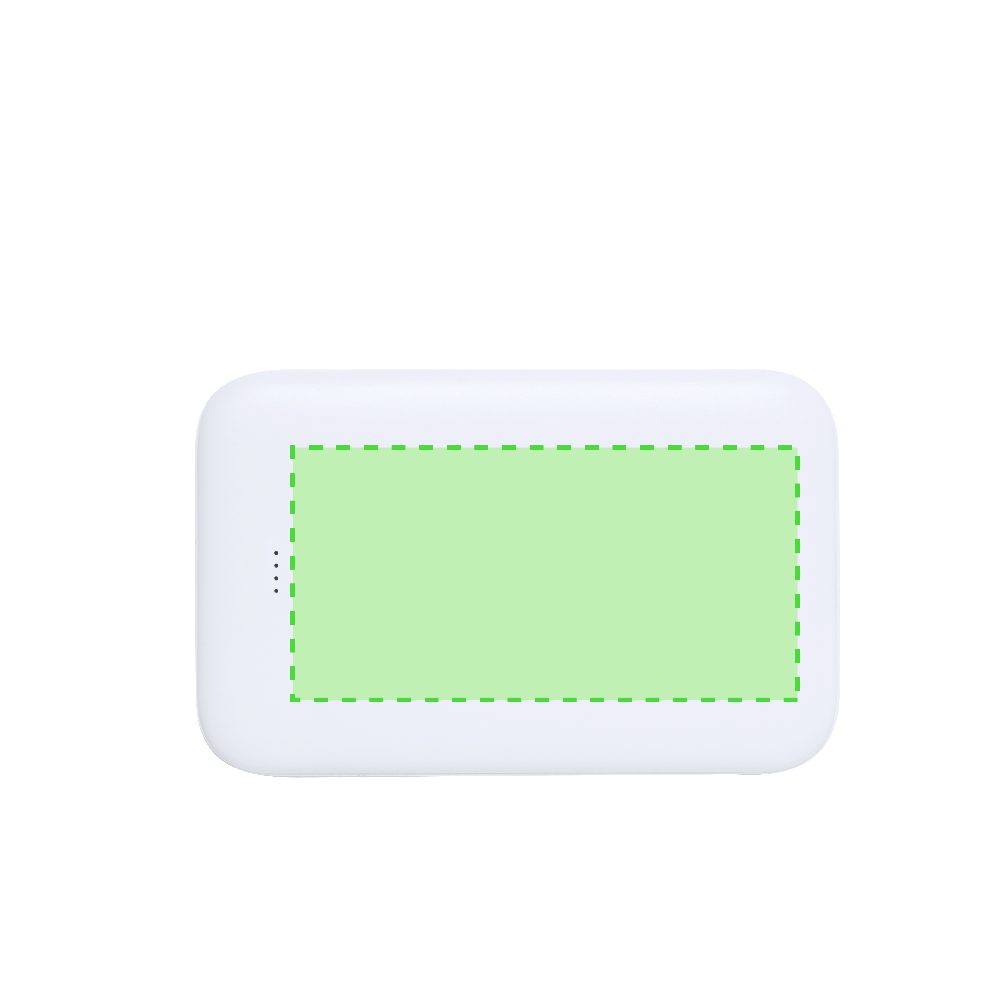 Branding diagram for Power bank made from recycled ABS, 5,000 mAh Nawey RCS – Area 1