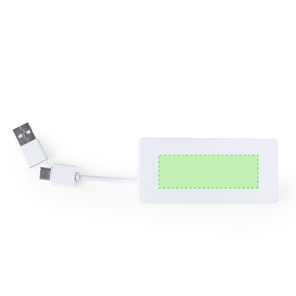 Branding diagram for USB Hub made from recycled ABS Nofler RCS – Area 1