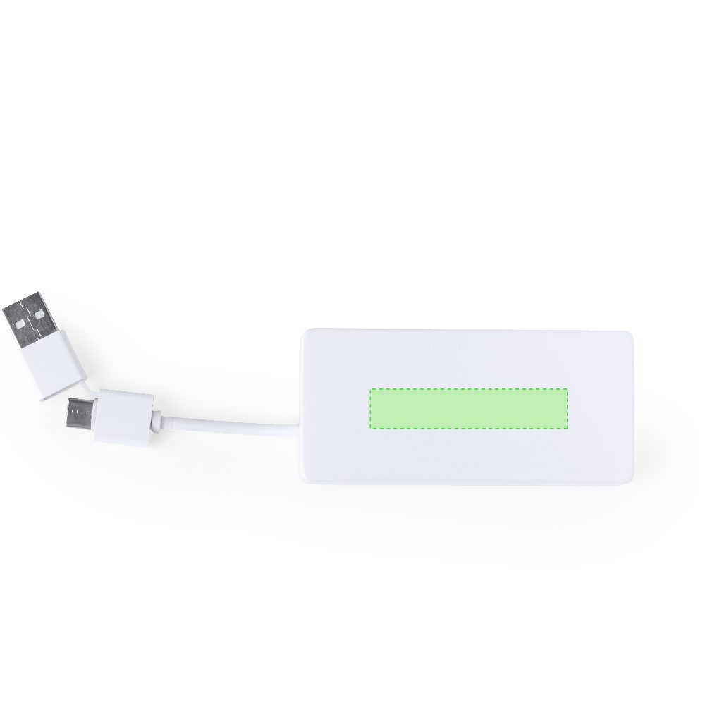 Branding diagram for USB Hub made from recycled ABS Nofler RCS – Area 2