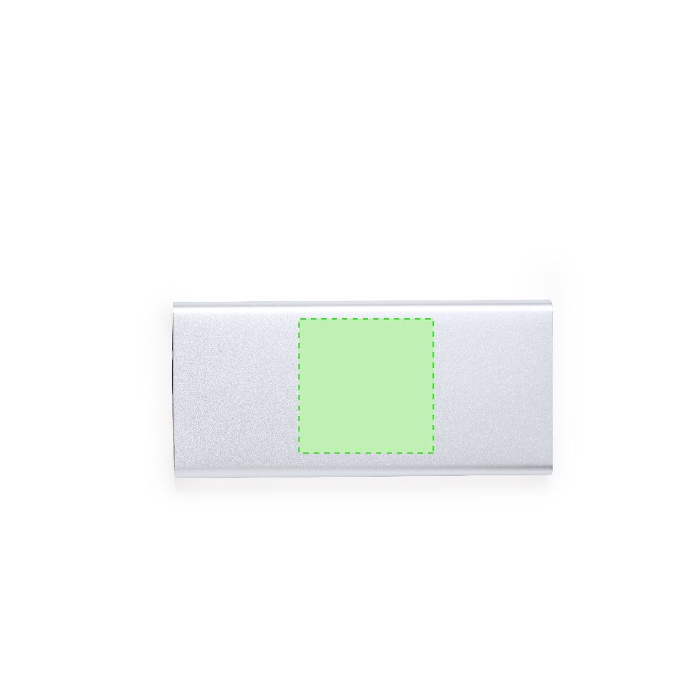 Branding diagram for Powerbank made of aluminium, 10,000 mAh Tornad – Area 5