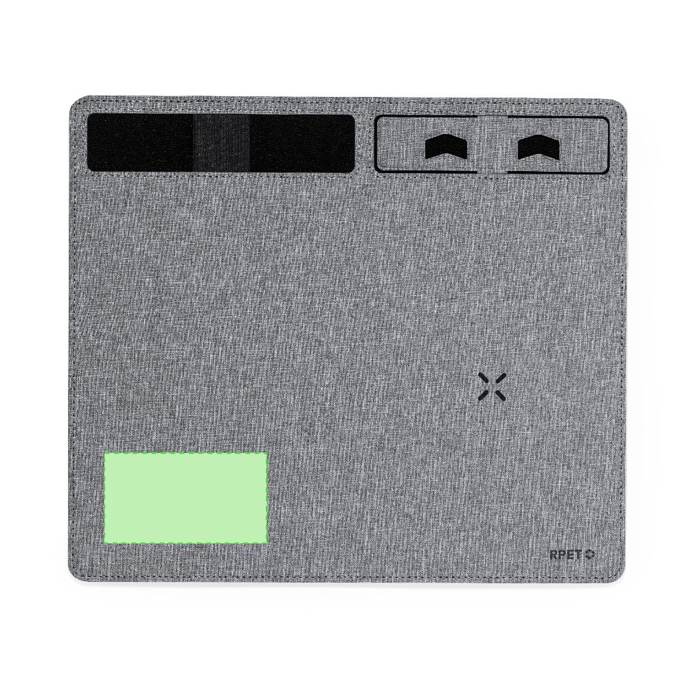 Branding diagram for Mousepad with wireless charging station from RPET, 15 W Deuz – Area 1