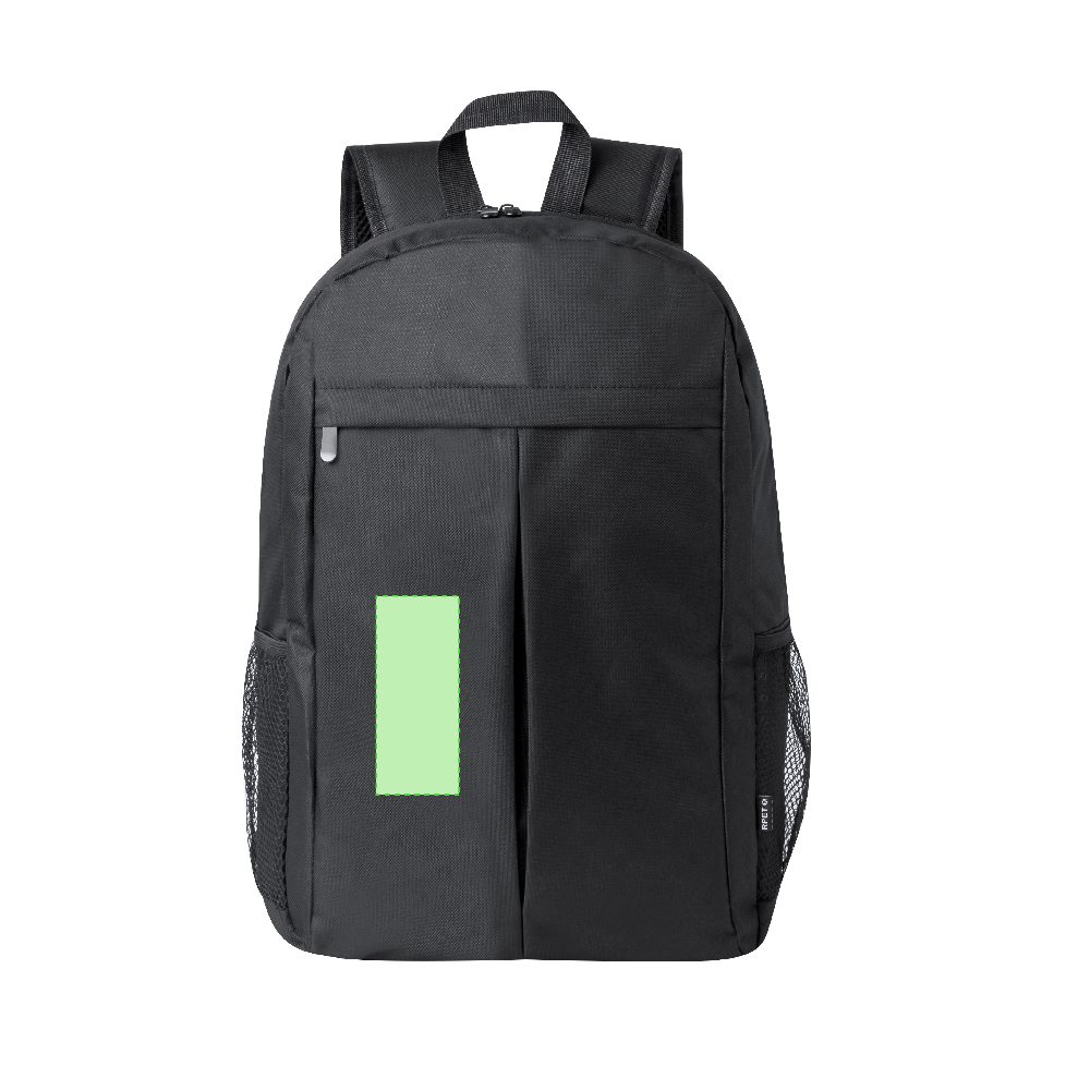 Branding diagram for Laptop rucksack from RPET, 10 inches Amurax – Area 1