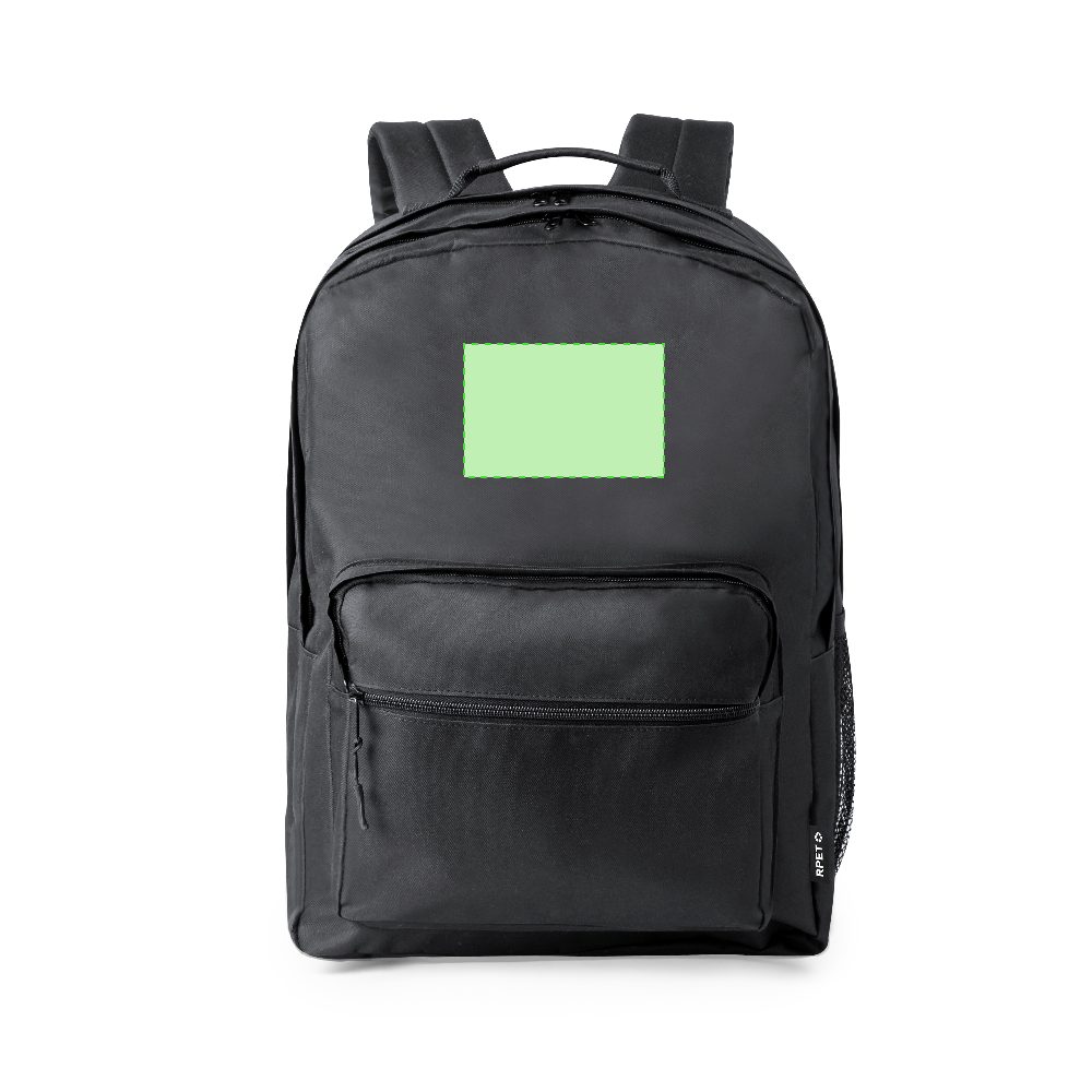 Branding diagram for Laptop rucksack from RPET, 15 inches Bogart – Area 1