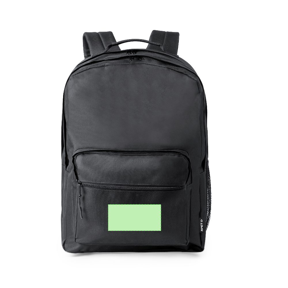 Branding diagram for Laptop rucksack from RPET, 15 inches Bogart – Area 2