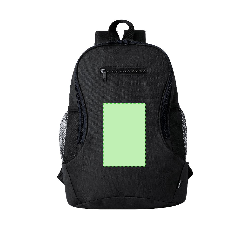 Branding diagram for Backpack from RPET Sergli – Area 1