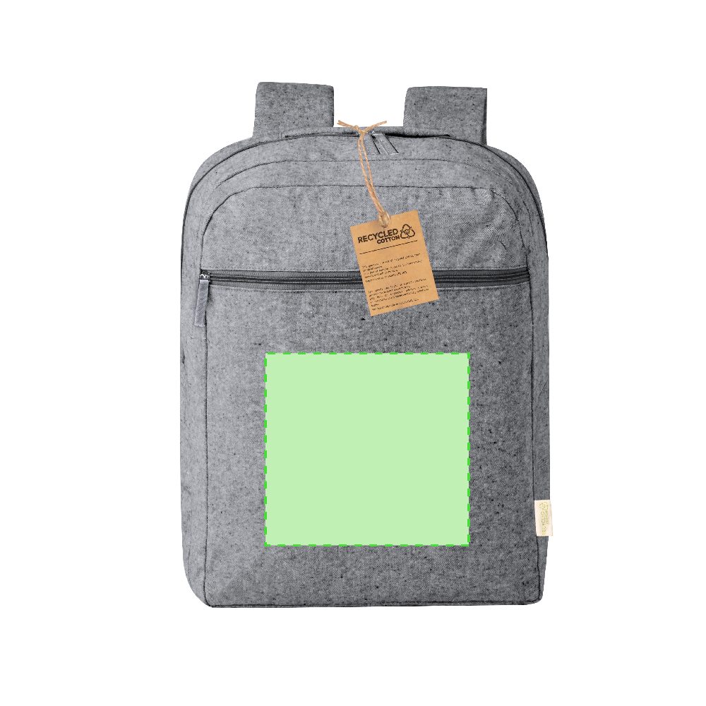 Branding diagram for Backpack of recycled cotton Bigail – Area 1