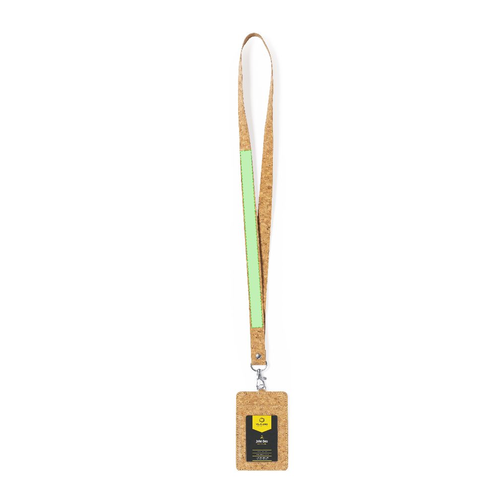 Branding diagram for Lanyard with ID holder from cork Beryel – Area 3