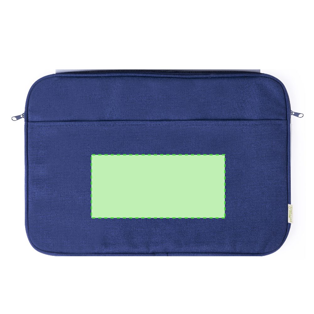 Branding diagram for Laptop bag made of recycled cotton, 14 inches Albarn – Area 1