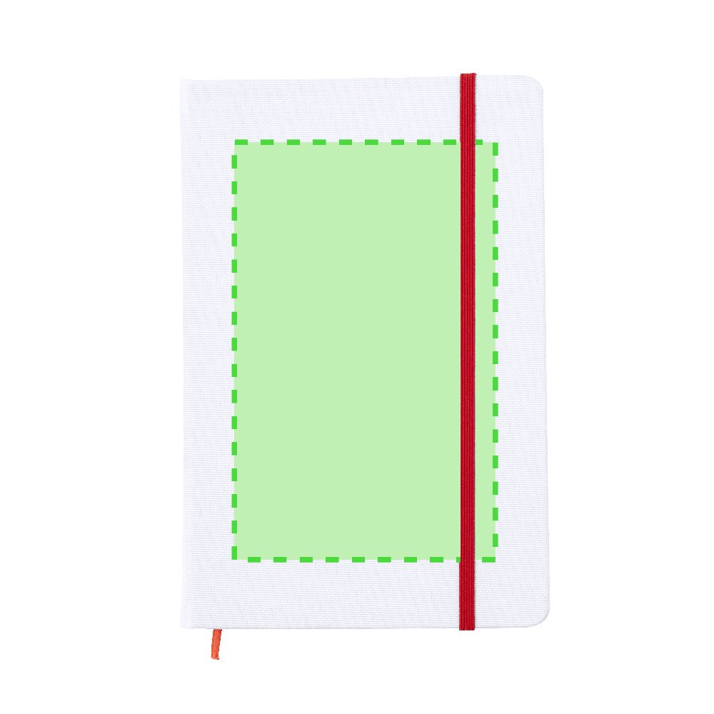 Branding diagram for Notepad for RPET sublimation printing Groly – Area 1