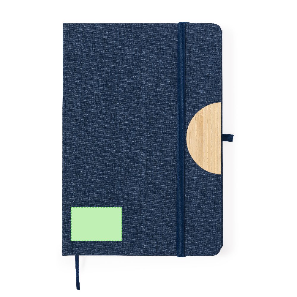 Branding diagram for Notepad with mobile phone holder from RPET Jibs – Area 1