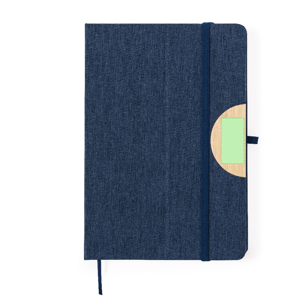 Branding diagram for Notepad with mobile phone holder from RPET Jibs – Area 2