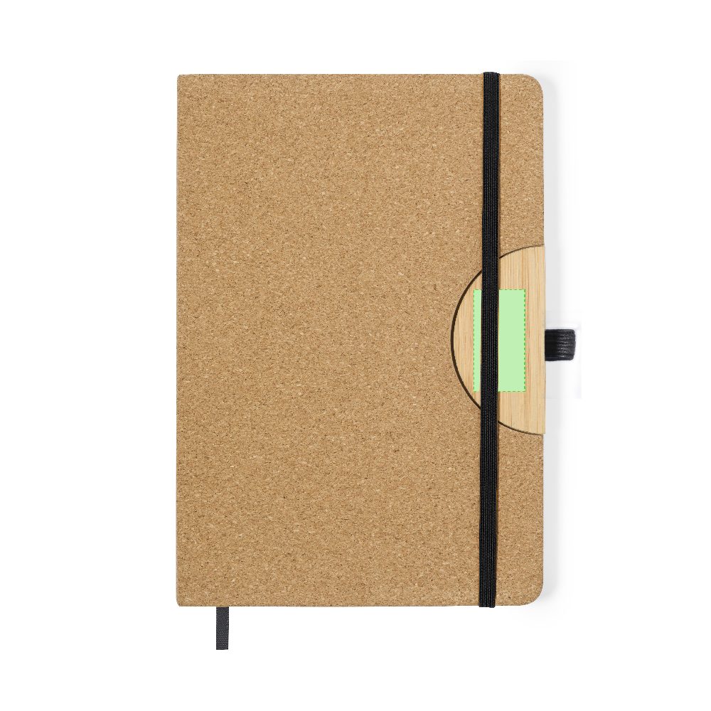 Branding diagram for Notepad with cork mobile phone holder Drizax – Area 2