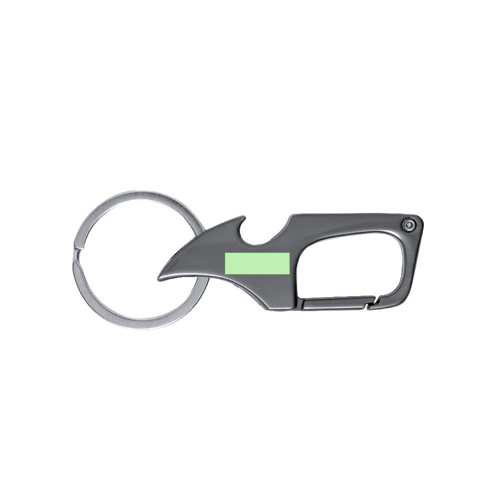 Branding diagram for Karabine key ring with bottle opener and knife Kaizen – Area 1