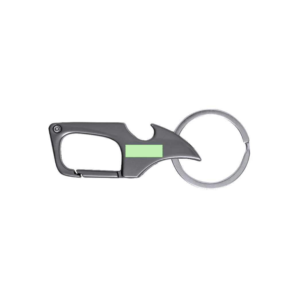 Branding diagram for Karabine key ring with bottle opener and knife Kaizen – Area 2