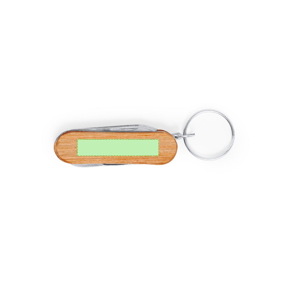 Branding diagram for Multitool Keyrings of wood Famke – Area 2
