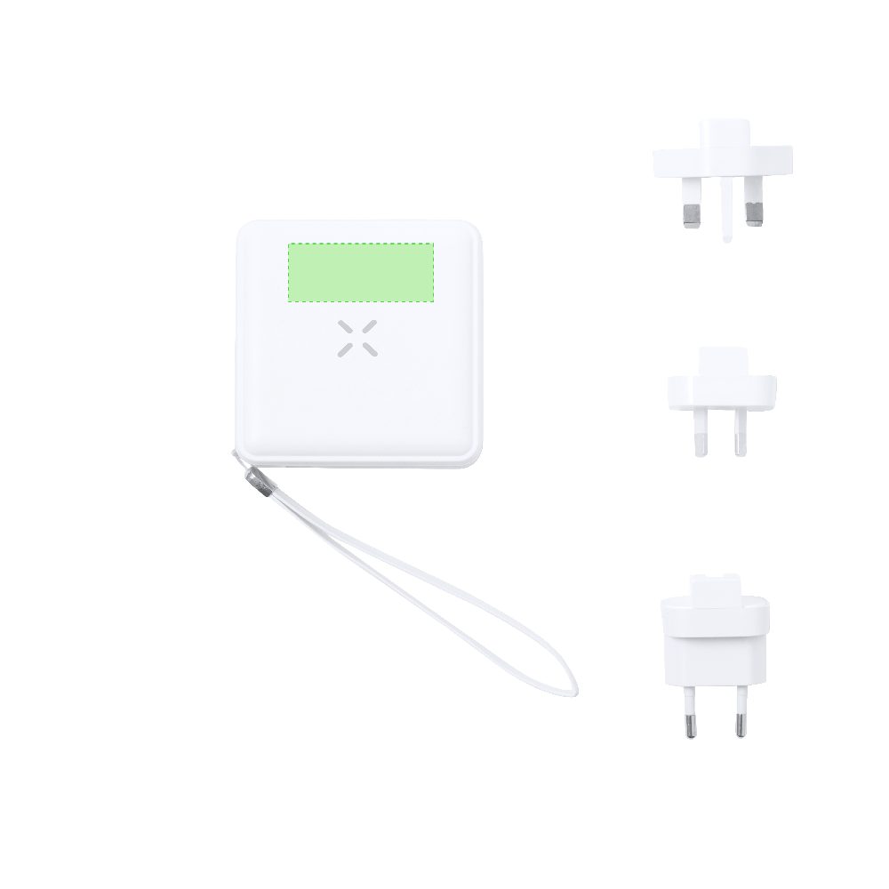 Druckskizze für Reiseadapter mit Powerbank 10.000 mAh Joks – Fläche 2