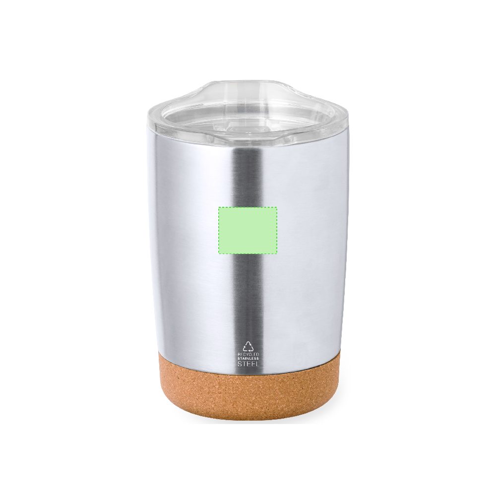 Branding diagram for Recycled stainless steel thermal beakers, 350 ml Sarski – Area 1