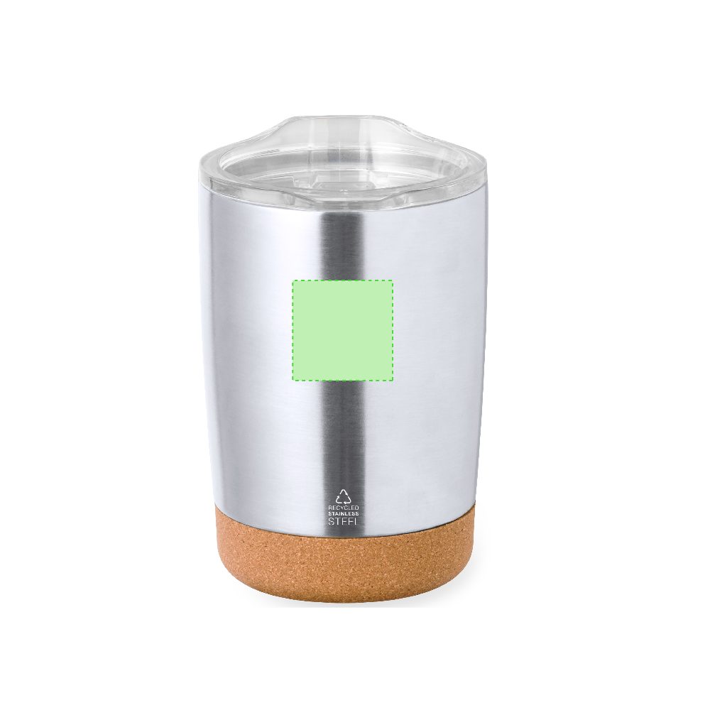 Branding diagram for Recycled stainless steel thermal beakers, 350 ml Sarski – Area 2