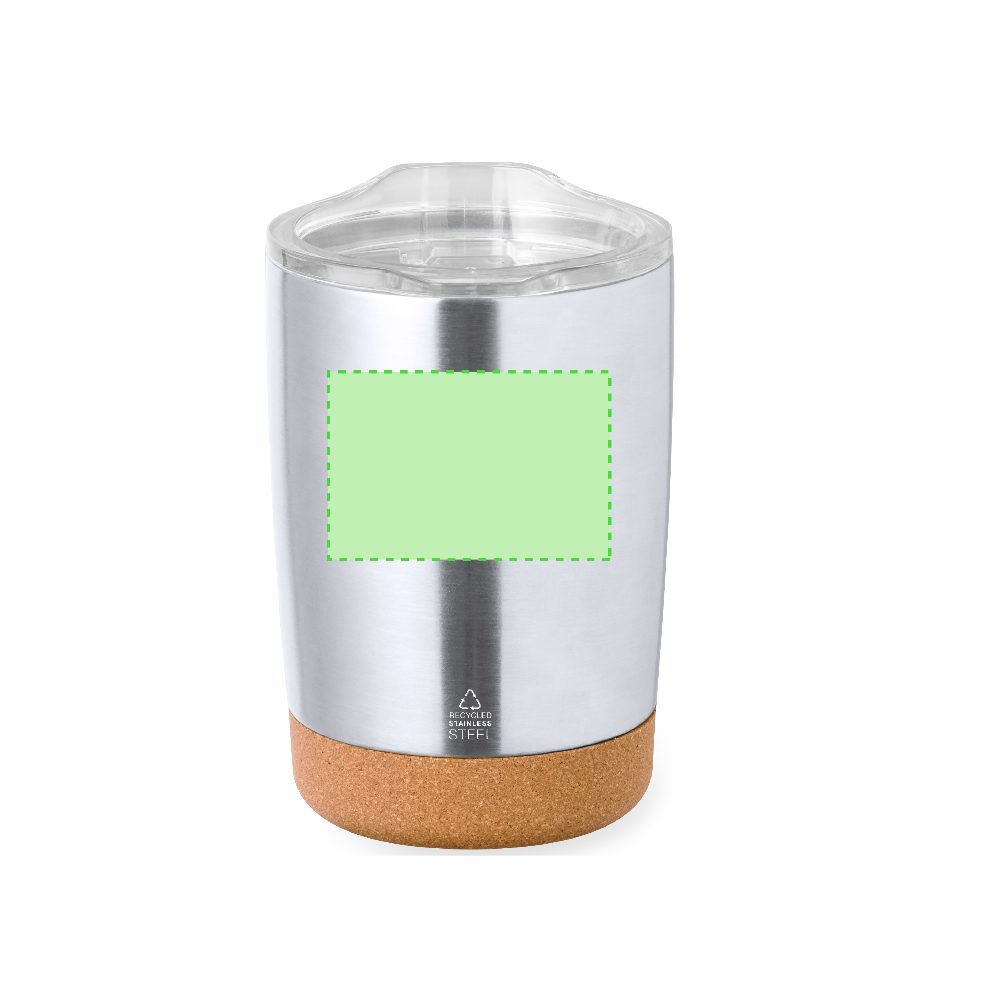 Branding diagram for Recycled stainless steel thermal beakers, 350 ml Sarski – Area 3