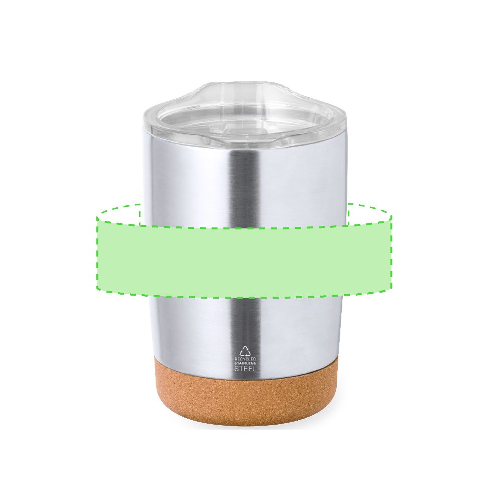 Branding diagram for Recycled stainless steel thermal beakers, 350 ml Sarski – Area 4