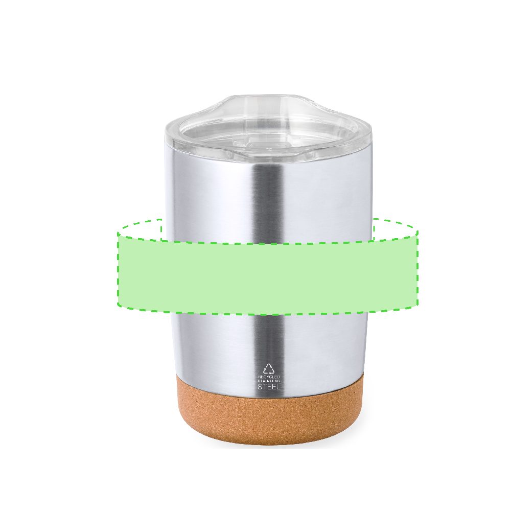 Branding diagram for Recycled stainless steel thermal beakers, 350 ml Sarski – Area 5