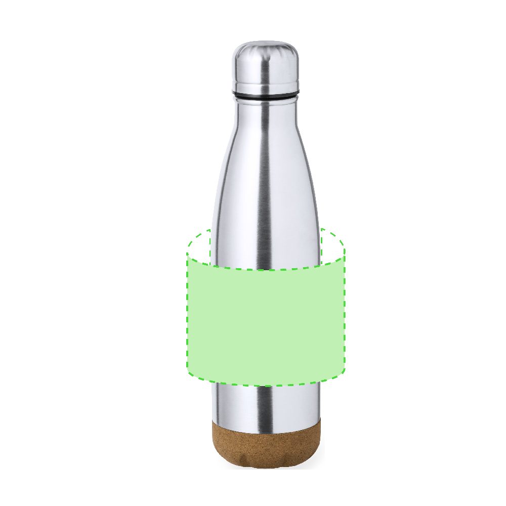 Branding diagram for Recycled stainless steel thermal bottle, 500 ml Dagles – Area 5