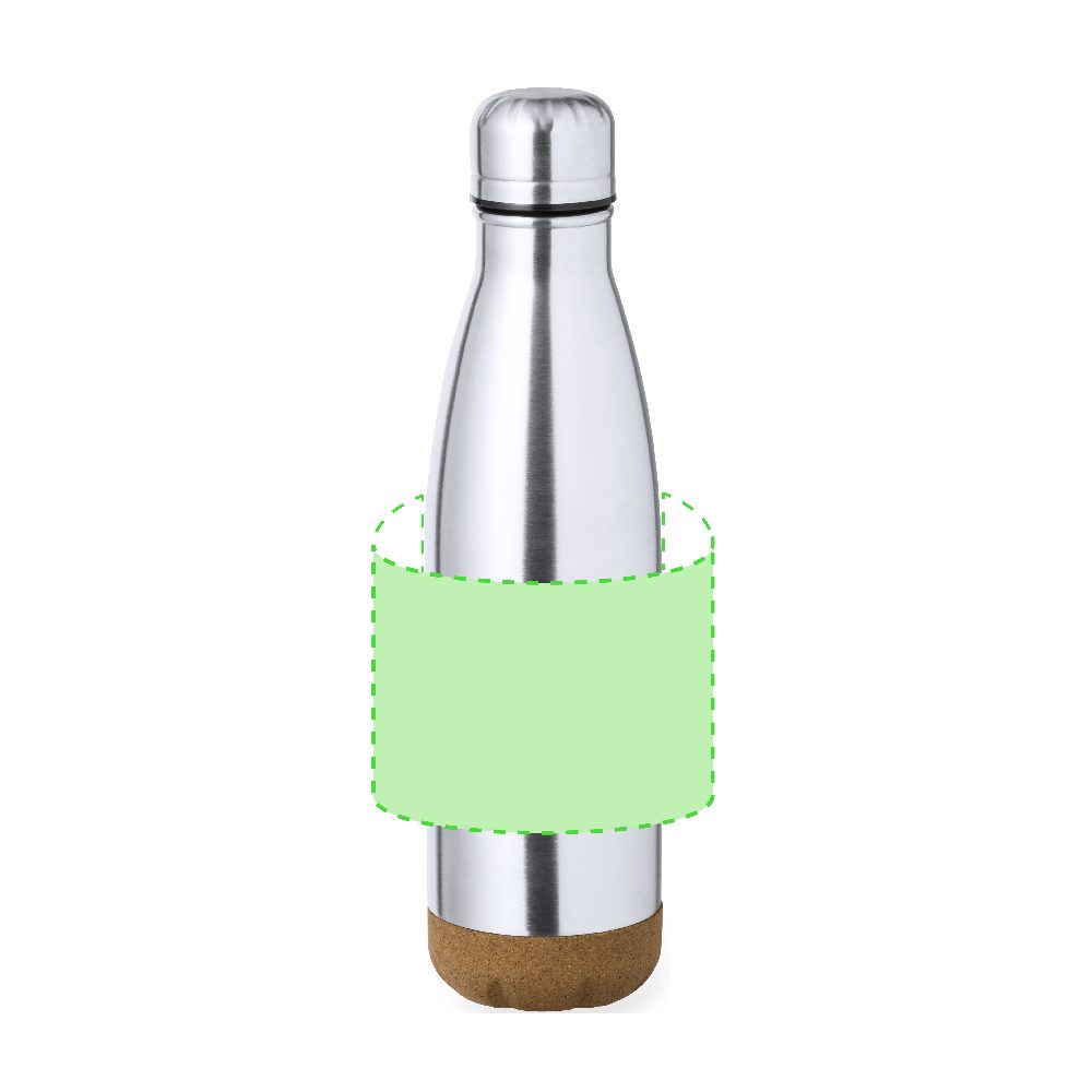 Branding diagram for Recycled stainless steel thermal bottle, 500 ml Dagles – Area 6