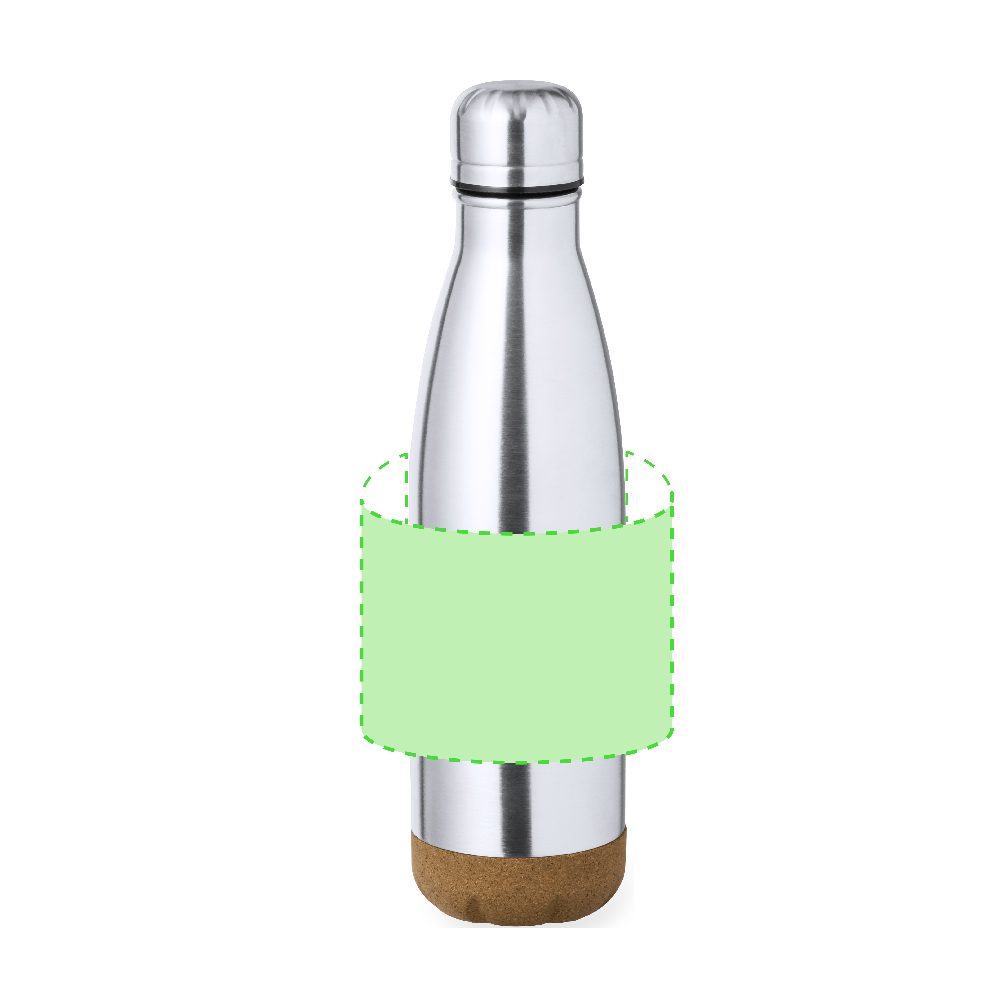 Branding diagram for Recycled stainless steel thermal bottle, 500 ml Dagles – Area 7