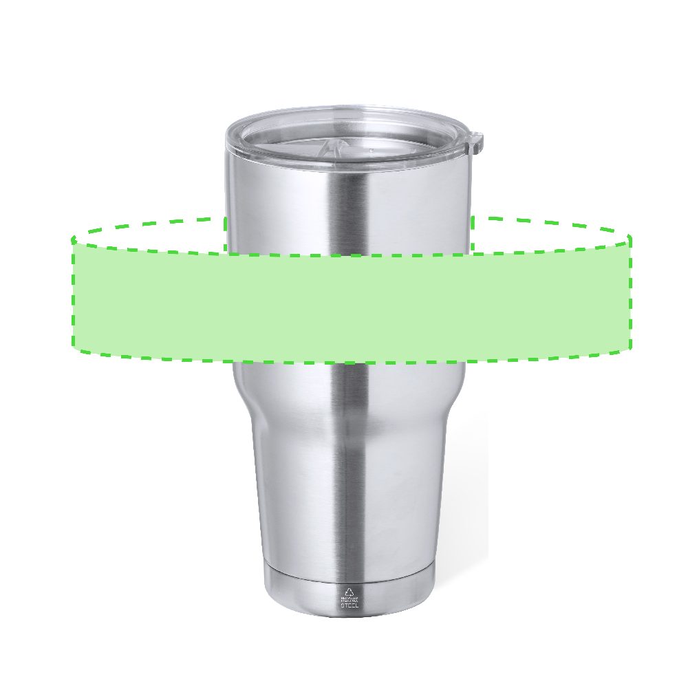 Druckskizze für Thermobecher aus recyceltem Edelstahl, 800 ml Atinger – Fläche 1