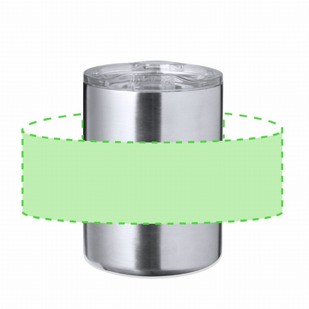 Branding diagram for Thermocup made of recycled stainless steel, 370 ml Dovery – Area 1