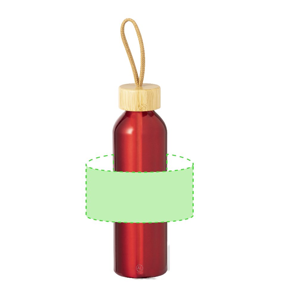 Branding diagram for Recycled aluminium drinking bottle, 600 ml Irvinson – Area 3