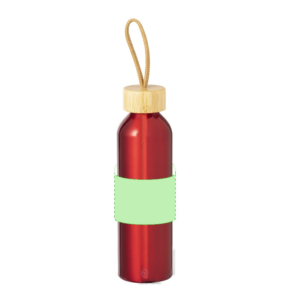 Branding diagram for Recycled aluminium drinking bottle, 600 ml Irvinson – Area 4