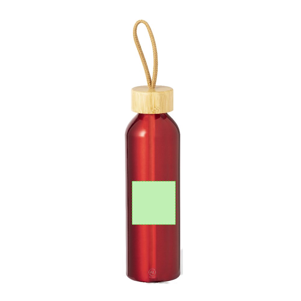 Branding diagram for Recycled aluminium drinking bottle, 600 ml Irvinson – Area 5