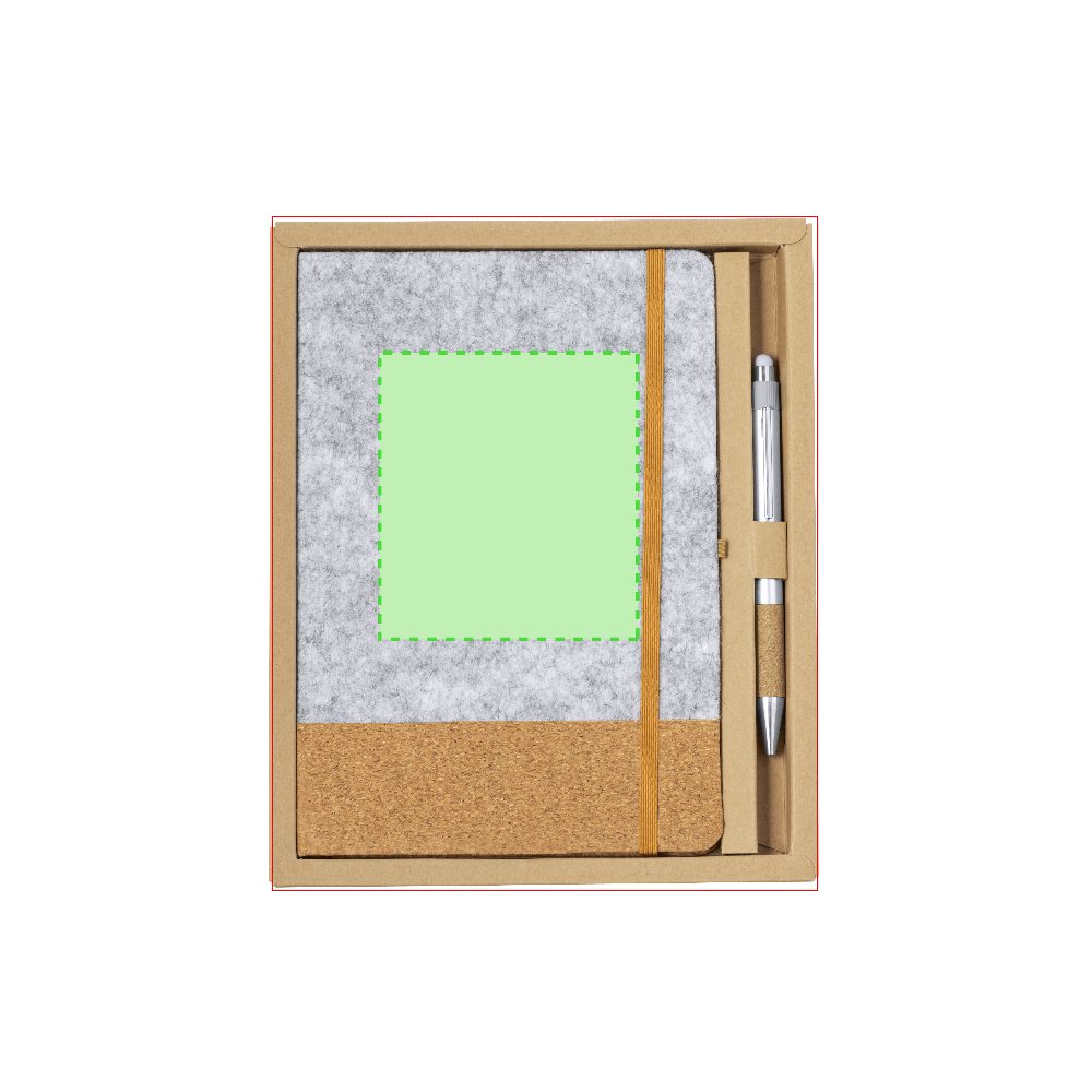 Branding diagram for Notebook set with ballpoint pen Webermax – Area 2
