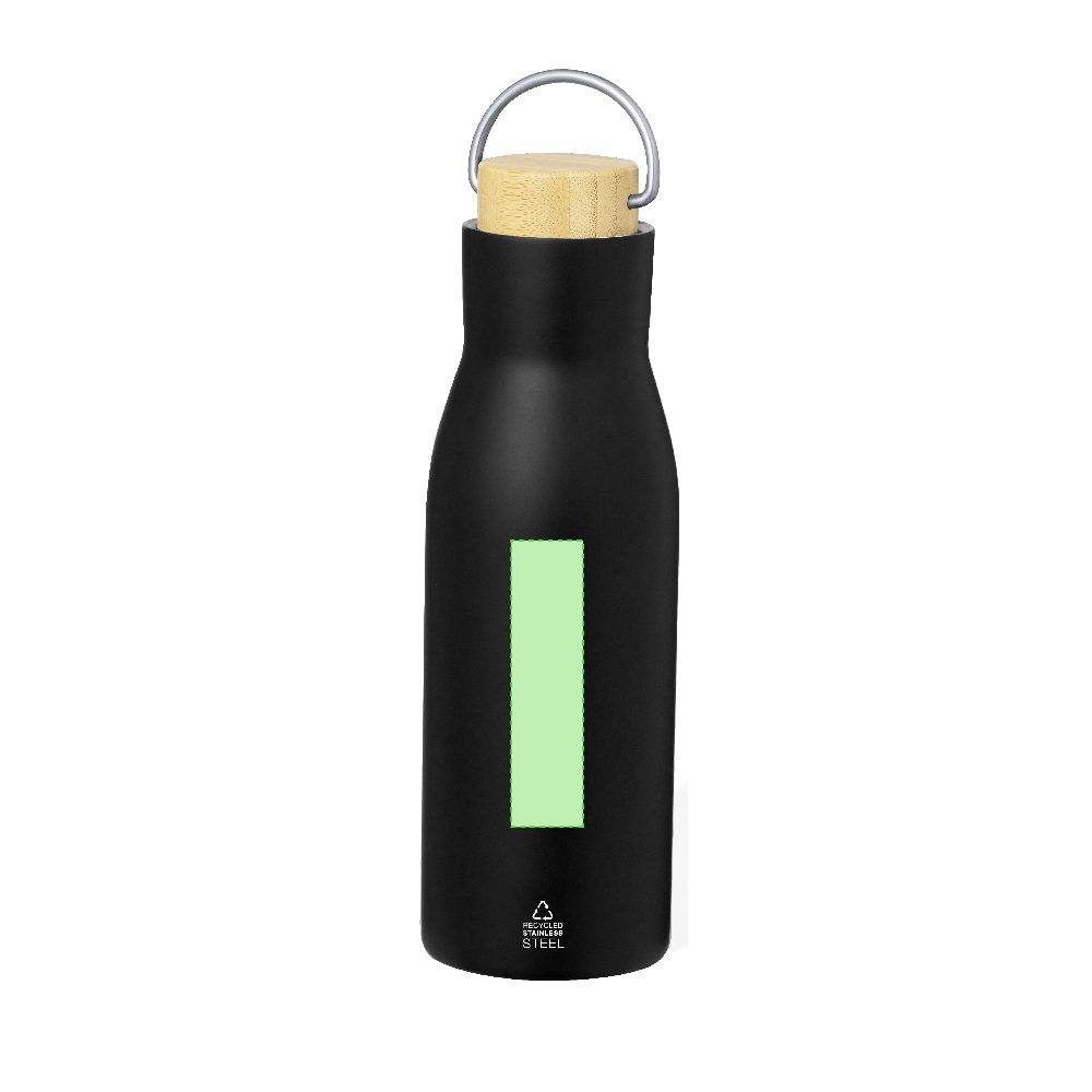 Branding diagram for Recycled stainless steel thermal bottle, 500 ml Prismix – Area 2