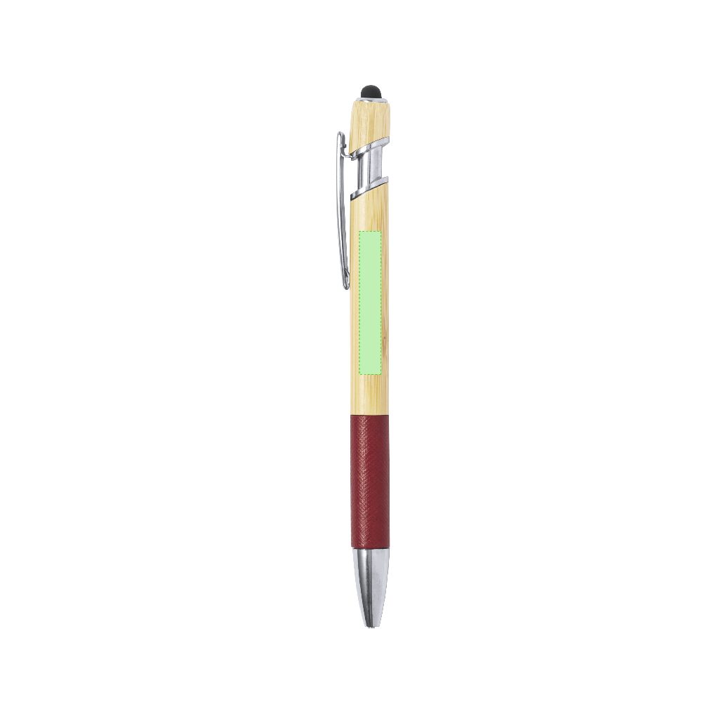 Druckskizze für Touchpen Kugelschreiber aus Bambus, mit Druckmechanik Filipo – Fläche 1