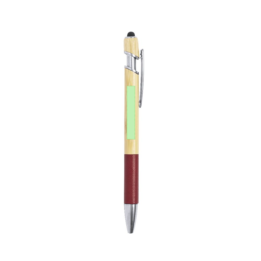 Druckskizze für Touchpen Kugelschreiber aus Bambus, mit Druckmechanik Filipo – Fläche 2
