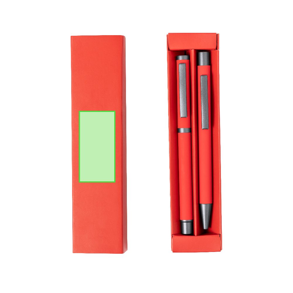 Branding diagram for Writing set with ballpoint pen and ink roller Bostit – Area 12