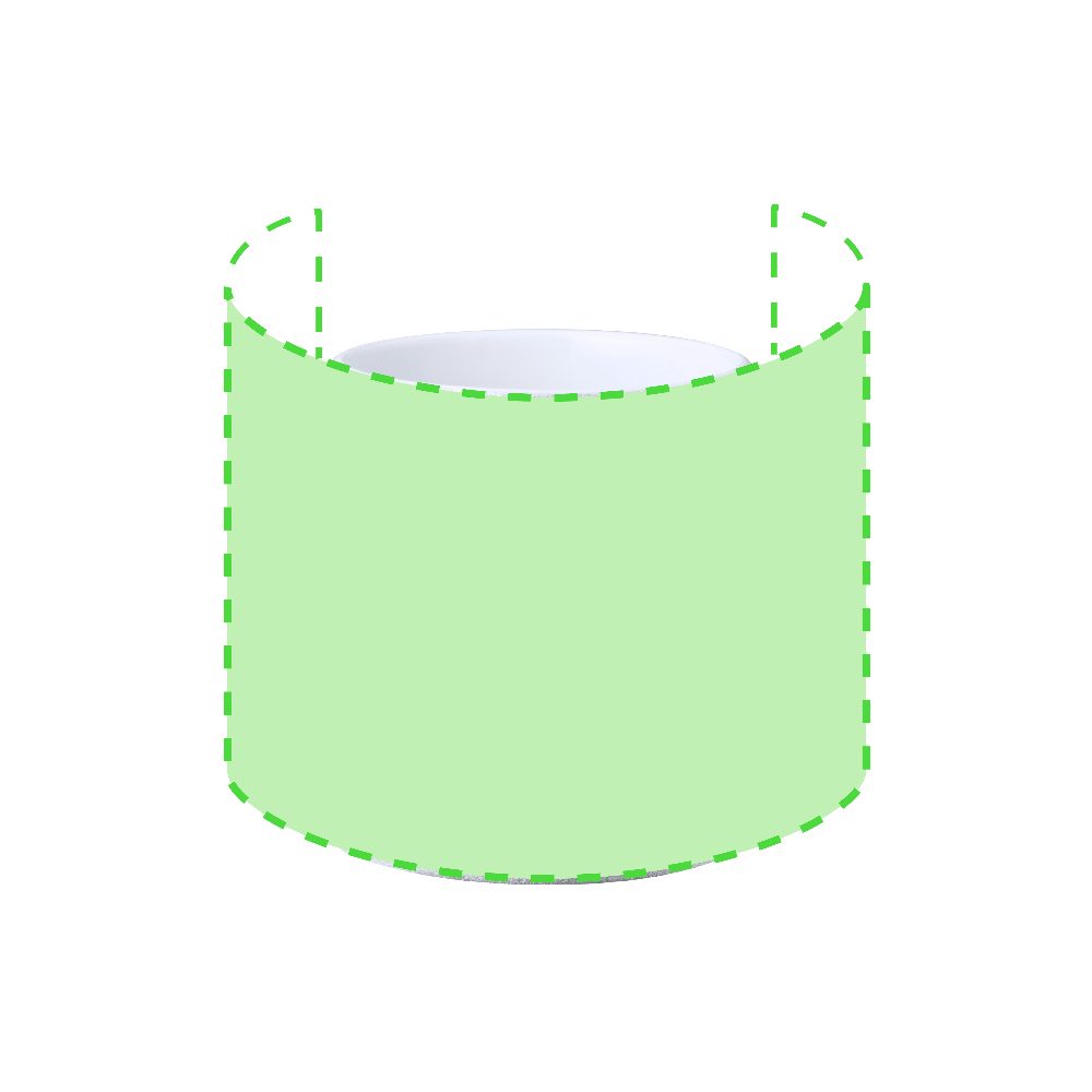 Branding diagram for Ceramic cup for sublimation, 350 ml Robleda – Area 2
