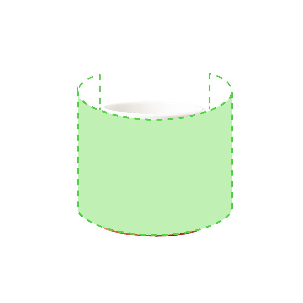 Branding diagram for Ceramic cup for sublimation, 350 ml Lanteira – Area 3