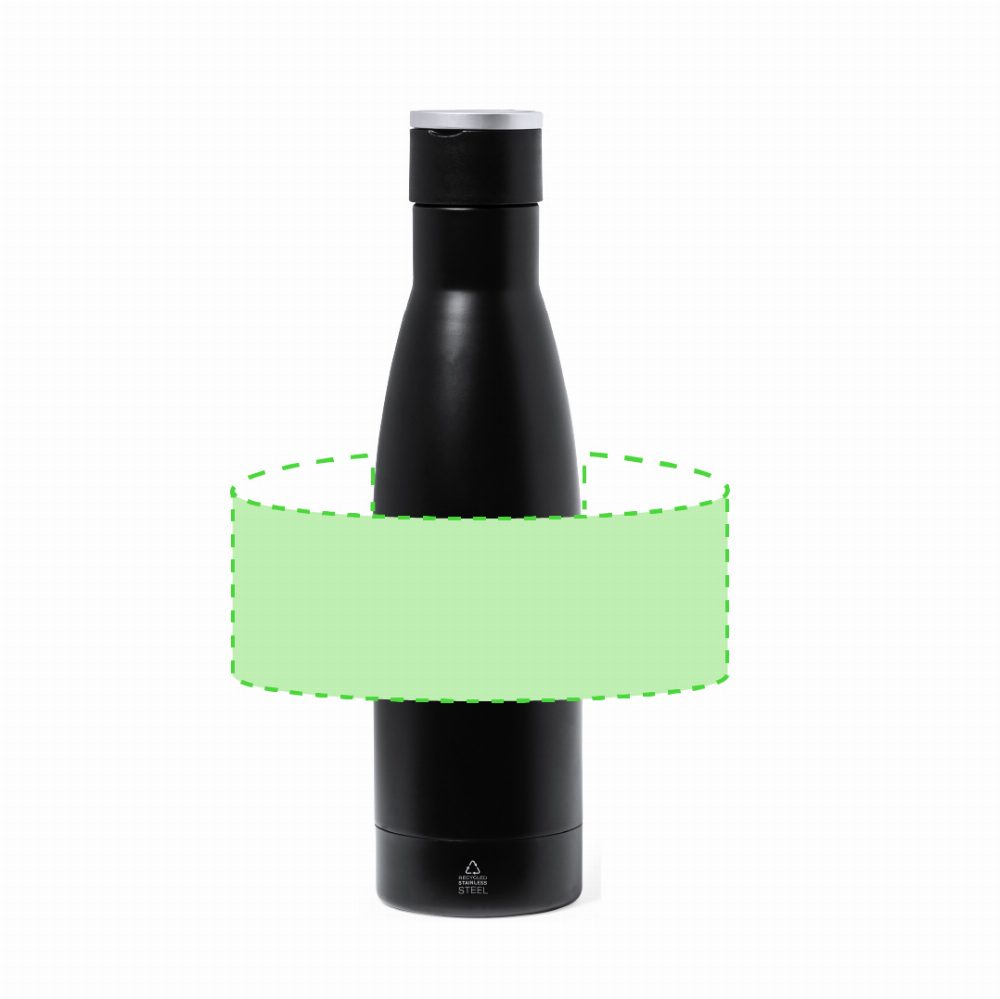 Branding diagram for Gift set with notebook, ballpoint pen and thermal bottle Datiford – Area 2