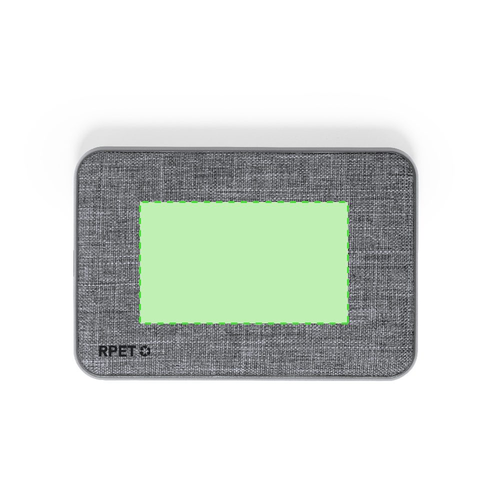 Branding diagram for Powerbank from RPET, 5,000 mAh Syrong – Area 1