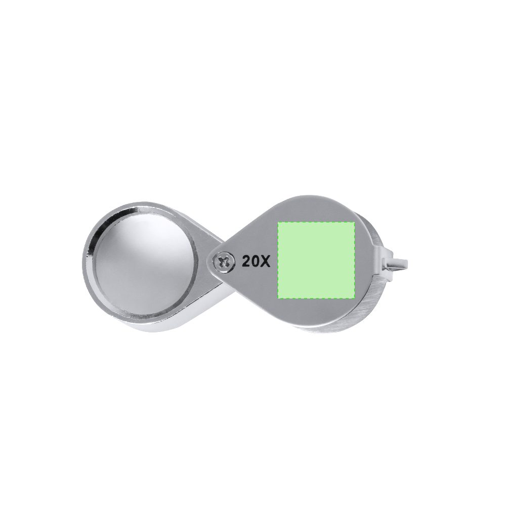 Branding diagram for Magnifying glass of metal Rindex 20X – Area 1